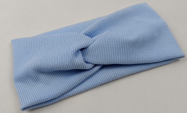 Opaska prążek z przeplotem - baby blue