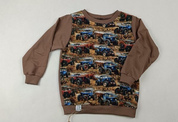 Bluza "traktory na beżu"