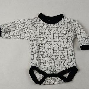 Komplet spodnie ogrodniczki + body "Czarne misie" - obrazek 3