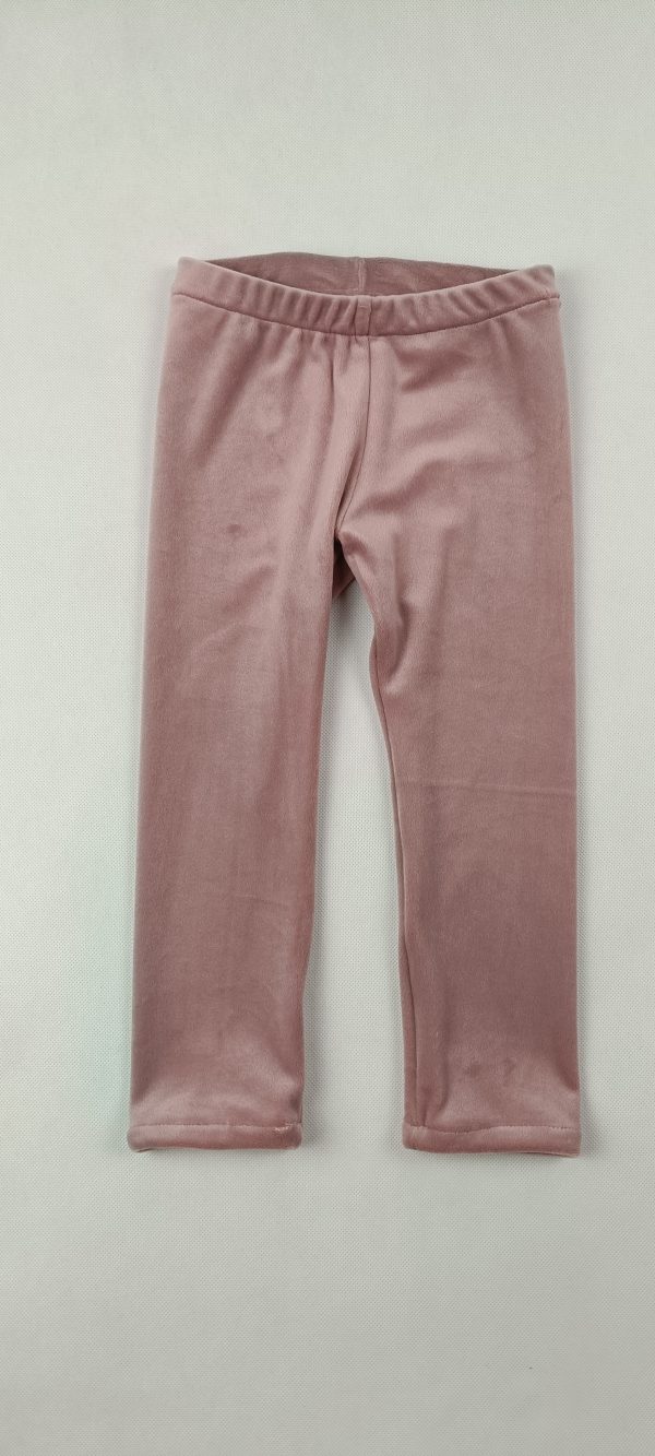 Legginsy welur bawełniany - brudny róż