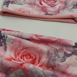 KOMPLET CZAPKA + KOMIN RÓŻE Z DIAMENCIKAMI - obrazek 3