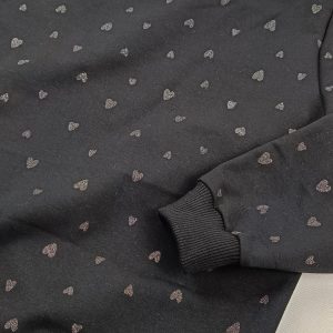 Bluza czarna w srebrne serduszka - obrazek 3