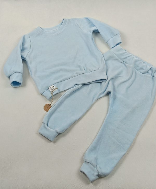 Komplet dresowy welur - Baby Blue
